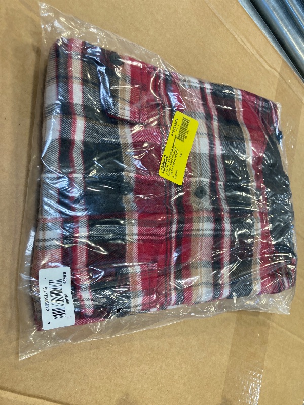Photo 1 of Burnside Men's Hooded Flannel Shirt with Long Sleeves, Size L