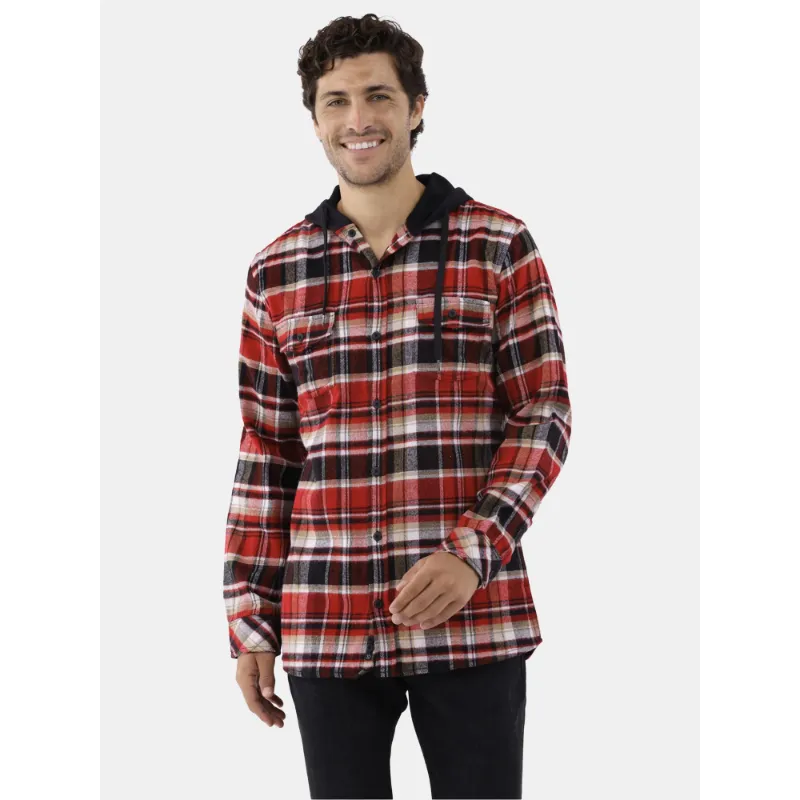 Photo 1 of Burnside Men's Hooded Flannel Shirt with Long Sleeves, Size L