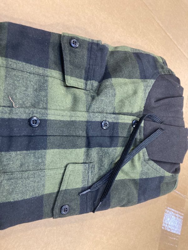 Photo 1 of Burnside Men's Hooded Flannel Shirt with Long Sleeves, Size L
