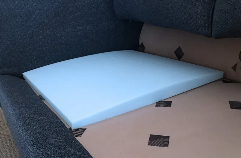 Photo 1 of 1pc--20x20x2 in Original Curve Couch Cushion Support for Sagging Seat | Blue Medium Density Foam