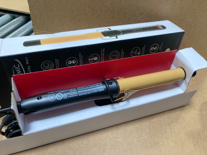 Photo 1 of CHI Ceramic Curling Iron, Hair Curler for Smooth & Shiny Curls, Adjustable Temperature & Automatic Shut-Off, 1" Barrel, Black