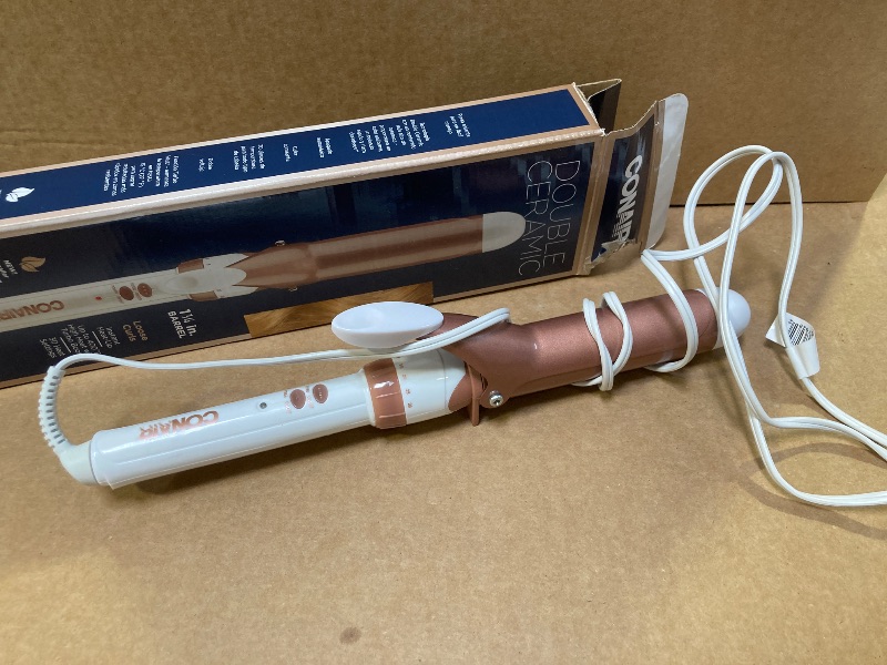 Photo 1 of Conair Double Ceramic 1 1/4-Inch Curling Iron, 1 ¼ inch barrel produces loose curls – for use on medium and long hair