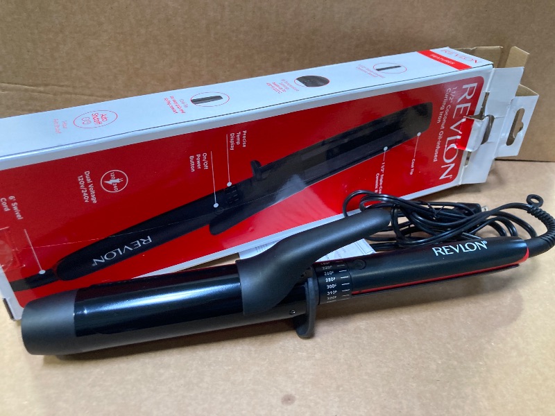 Photo 1 of REVLON SmoothStay Coconut Oil Infused Hair Curling Iron - Barrel Curling Iron 1 ½ Inch for Loose Curls, Shinier, Visibly Smoother Hair (1 ½ in)
