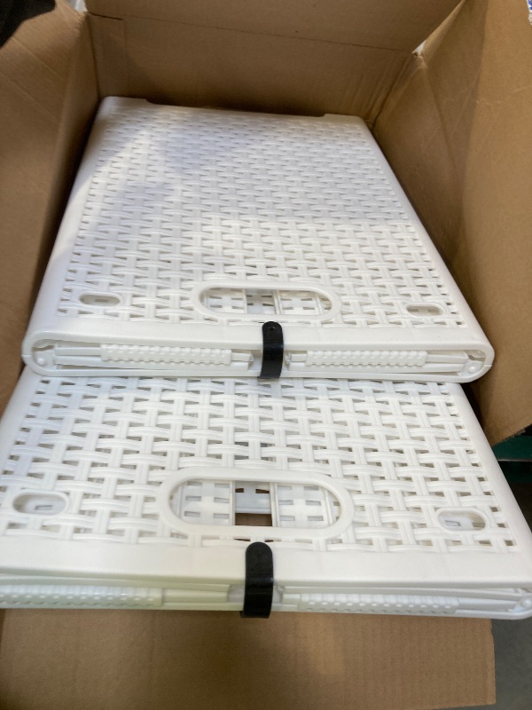 Photo 1 of 42L Collapsible Plastic Laundry Baskets,Foldable Laundry Hamper,Pack of 2 (White)
