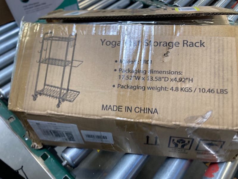 Photo 1 of Weight Rack for Home Gym, All in One Yoga Mat Storage Rack, Workout Equipment Storage with Wheels and Hooks for Dumbbells Kettlebells Foam Rollers, Powder Coated Finish Steel
