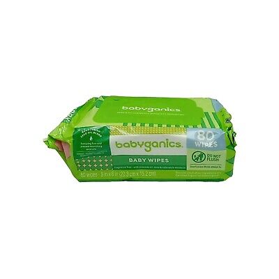 Photo 1 of Babyganics Baby Wipes, Fragrance Free, 80 sheets ct
