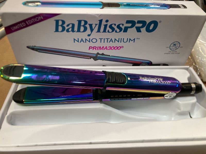 Photo 1 of BaBylissPRO Nano Titanium Flat Iron Hair Straightener, 1 1/4" Prima Iconic Hair Straightener Iron & Curling Iron for Professional Salon Results and All Hair Types