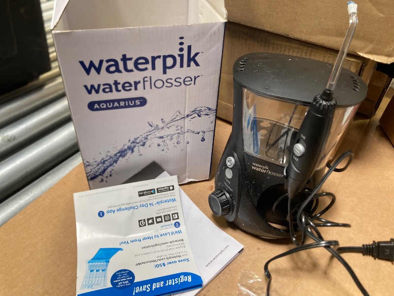 Photo 1 of Waterpik Aquarius Water Flosser Professional For Teeth, Gums, Braces, Dental Care, Electric Power With 10 Settings, 7 Tips For Multiple Users And Needs, ADA Accepted, Black WP-662 