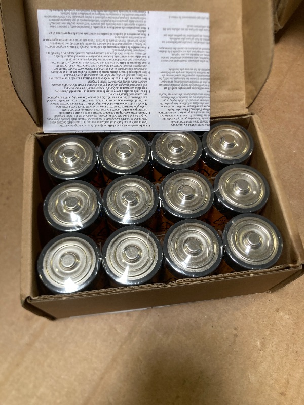 Photo 1 of Amazon Basics 12-Pack D Cell Alkaline All-Purpose Batteries, 1.5 Volt, 5-Year Shelf Life