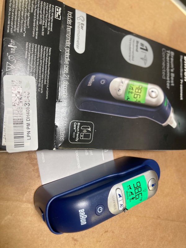Photo 1 of Braun ThermoScan 7+ Connect Digital Ear Thermometer - Family Care App Compatible, Age Precision Technology, Color-Coded Display, No. 1 Brand Recommended by Pediatricians, FSA and HSA Eligible