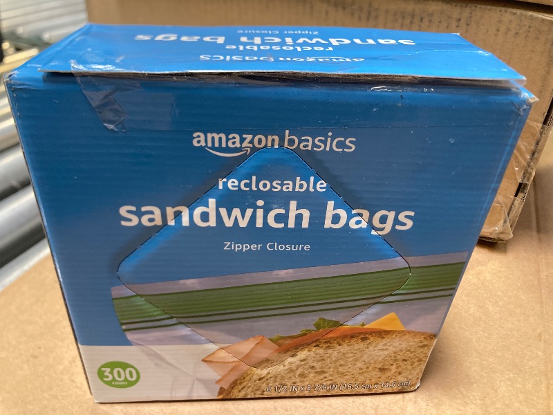 Photo 1 of Amazon Basics Sandwich Storage Bags, 300 Count (Previously Solimo)