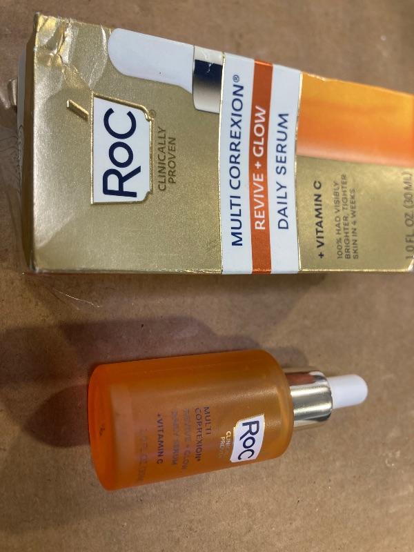 Photo 1 of RoC Multi Correxion Revive + Glow 10% Active Vitamin C Serum for Face, Daily Anti-Aging Wrinkle and Skin Tone Skin Care Treatment, Brightening Serum, 1 Fluid Ounce