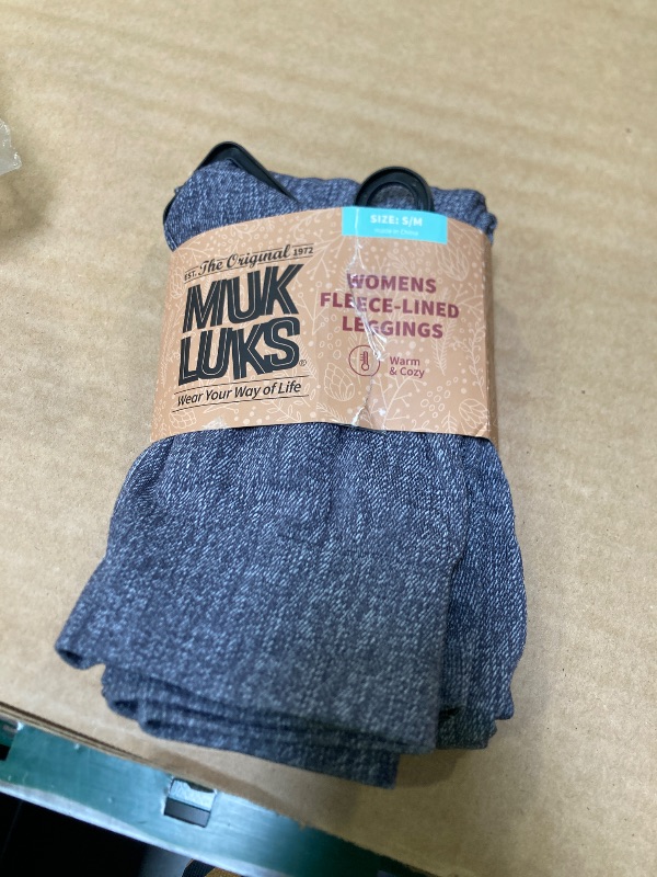 Photo 1 of MUK LUKS Women's Faux Denim Legging Grey Pants S/M-Regular
