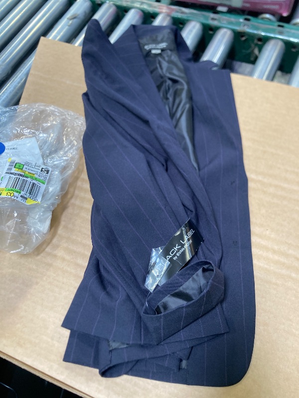 Photo 1 of Black Label by Evan-Picone Pinstripe Suit Jacket, 6, Black

