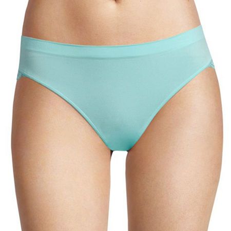Photo 1 of Ambrielle Seamless Lace Cheeky Panty , Small , Blue
