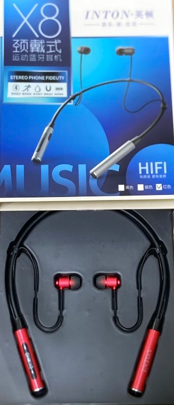 Photo 1 of New!!! Inton Bluetooth Headset with Mic (RED)