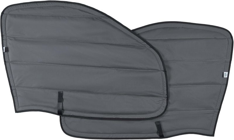 Photo 1 of Magnetic Insulated Front Door Window Covers (Pair) for 2014-2025 RAM Promaster Van, Blackout Stealth Camping Window Sun Shade- Dark Gray
