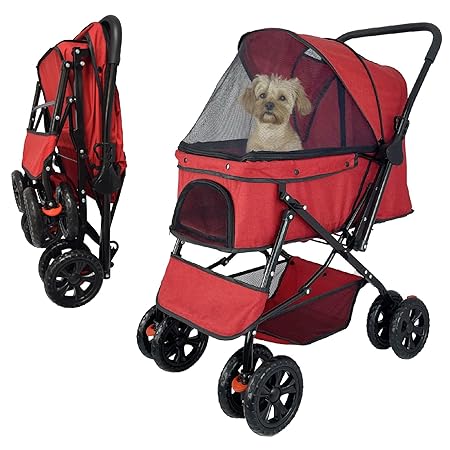 Photo 1 of 35lbs Weight Capacity Dog Stroller, 4 Wheels 