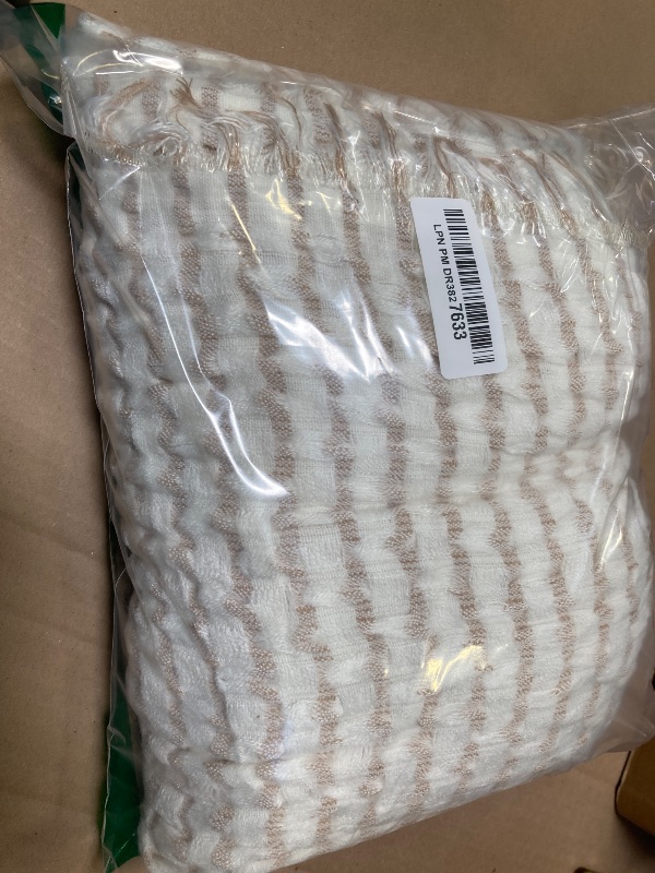 Photo 1 of CREVENT 50"X60" Farmhouse Breathable Soft Waffle Throw Blanket for Couch Chair Bed, Outdoor Blanket for Travelling Wrap (Ivory)