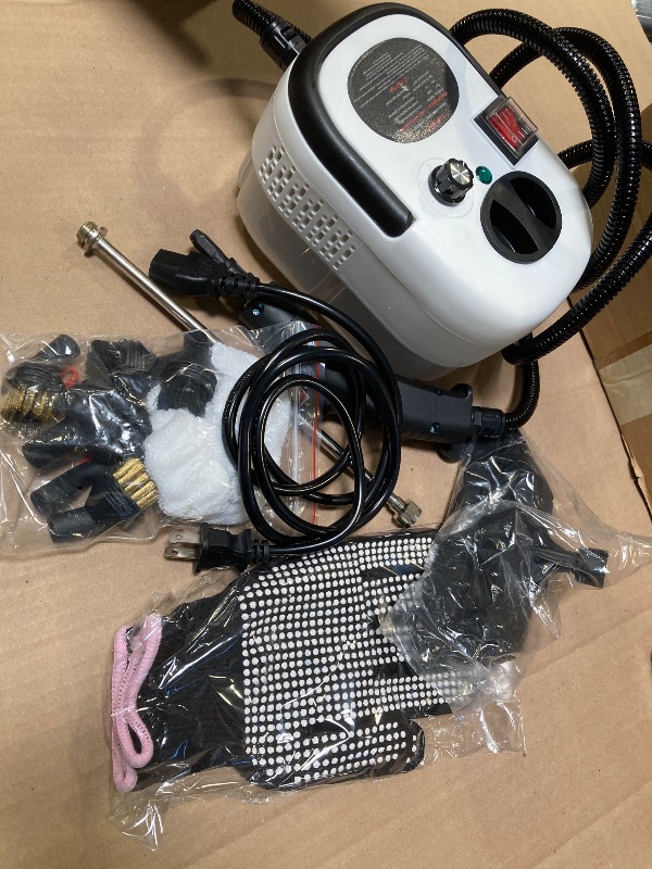 Photo 1 of 2500w Steam Cleaner, High Pressure Steam Cleaner for Home, Handheld Steam Cleaner with Brushes, Portable Steamer for Cleaning, High Heat Steamer for Windows, Furniture, Kitchen, Bathroom,Tile (White)