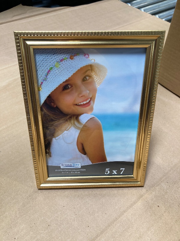 Photo 1 of Icona Bay 5x7 Gold Picture Frame Beautifully Detailed Molding, Contemporary Picture Frame Set, Wall Mount or Table Top, Inspirations Collection