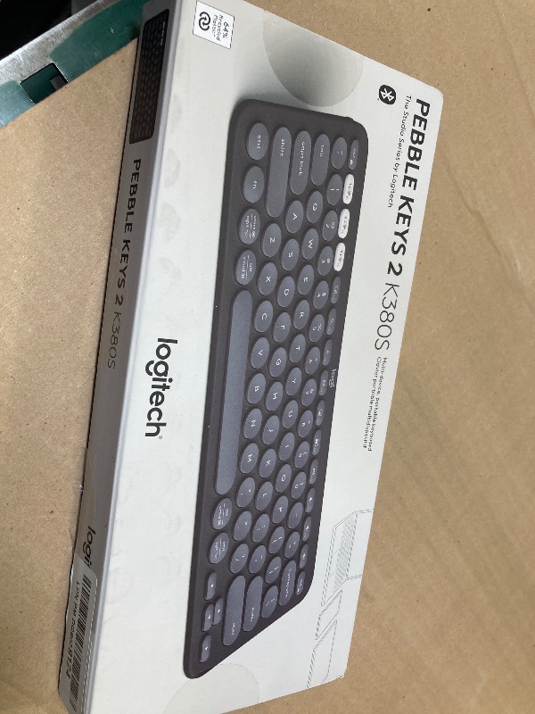Photo 1 of Logitech Pebble Keys 2 K380s, Multi-Device Bluetooth Wireless Keyboard with Customizable Shortcuts, Slim and Portable, Easy-Switch for Windows, macOS, iPadOS, Android, Chrome OS - Tonal Graphite