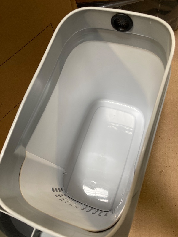 Photo 1 of JOYBOS Trash Can with Lid Automatic Garbage Can, 3.8 Gallon Slim Small White Plastic Smart Trash Bin, Narrow Motion Sensor for Bedroom, Bathroom, Toilet Office