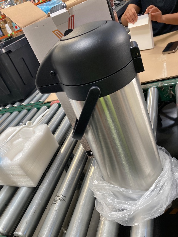 Photo 1 of Coffee Carafe for Keeping Hot - 102oz/3L Airpot Coffee Dispenser with Pump - Insulated Stainless Steel Hot Beverage Dispenser for Parties - Thermos for Hot Drinks Water Tea Chocolate