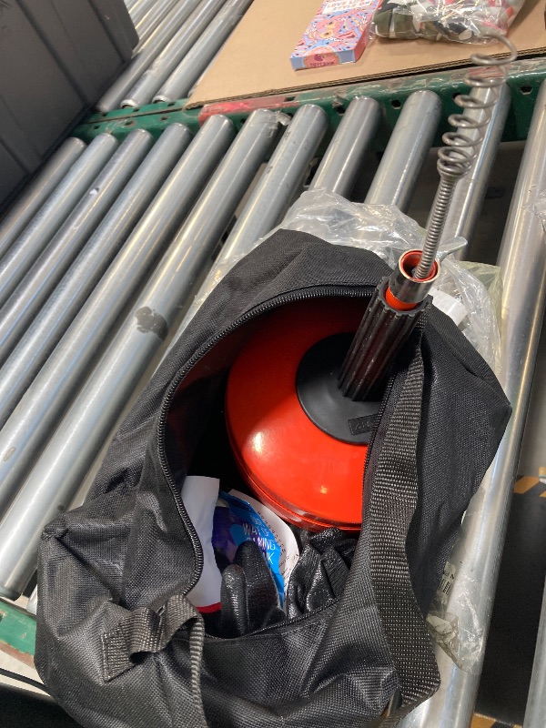 Photo 1 of DrainX Power Pro 25-FT Steel Drum Auger Plumbing Snake with Drill Attachment | Use Manually or Powered | Heavy Duty Drain Cleaning Cable with Work Gloves and Storage Bag Included