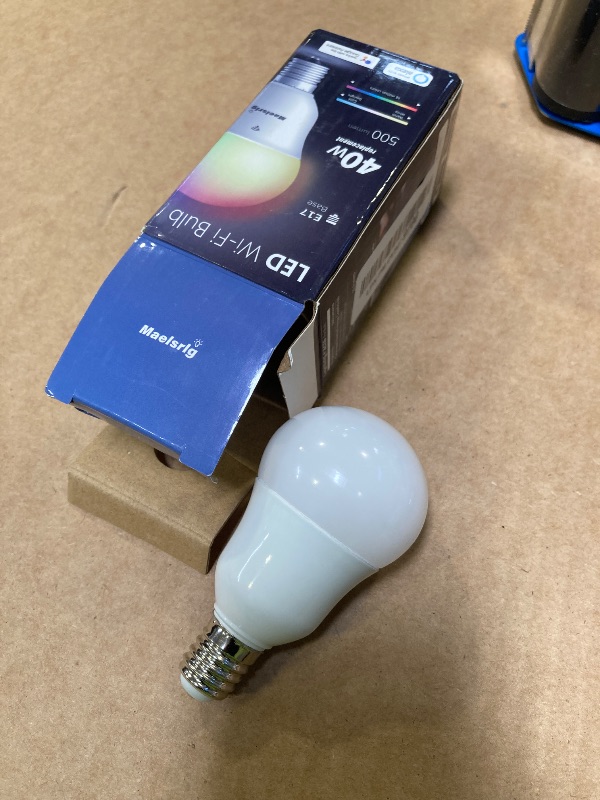 Photo 1 of Maelsrlg E17 Intermediate Base Smart Bulb, LED WiFi Light Bulb, Smart Light Bulb That Work with Alexa & Google Assistant, A15 Color Changing Light Bulb, No Hub Required, 40W Equivalent 500LM, 1-Pack