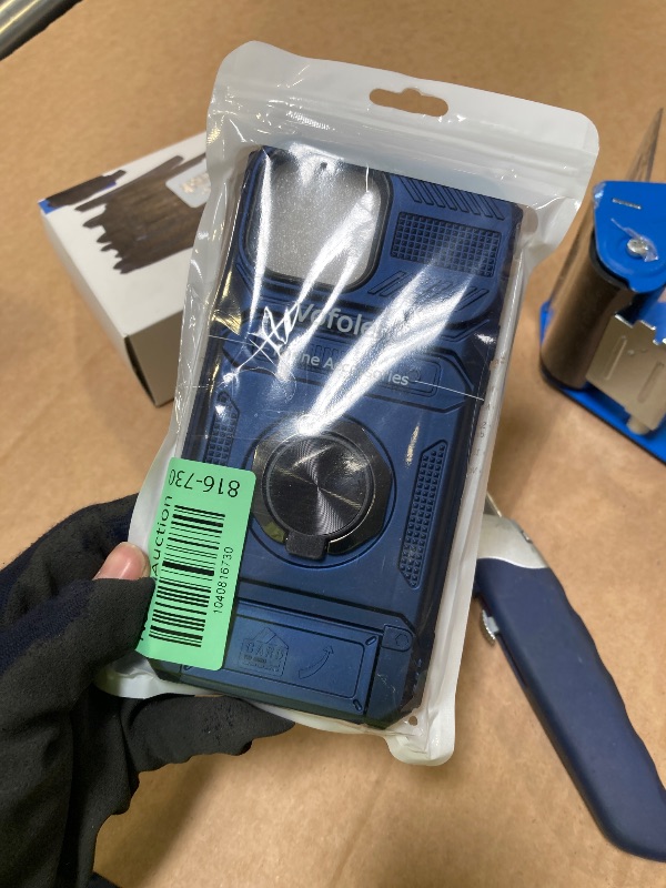 Photo 1 of Vofolen for iPhone 13 Pro Max Case Wallet with Card Holder [Store 2 Cards] + 360° Magnetic Ring Stand Dual Layer Heavy Duty Shockproof Wallet Phone Case for iPhone 13 Pro Max for Women Men, Blue