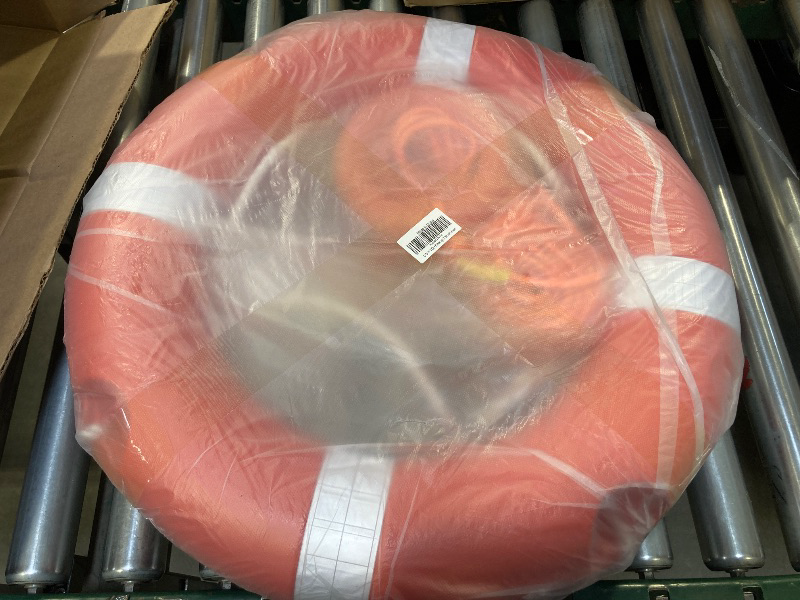 Photo 1 of 28/23 Inch Boat Safety Throw Ring Set, 98.4FT Floating Lifesaving Rope, 2.5/1.5 KG International Standard, Outdoor Professional Throwing Ring Rope Rescue Lifeguard Lifesaving