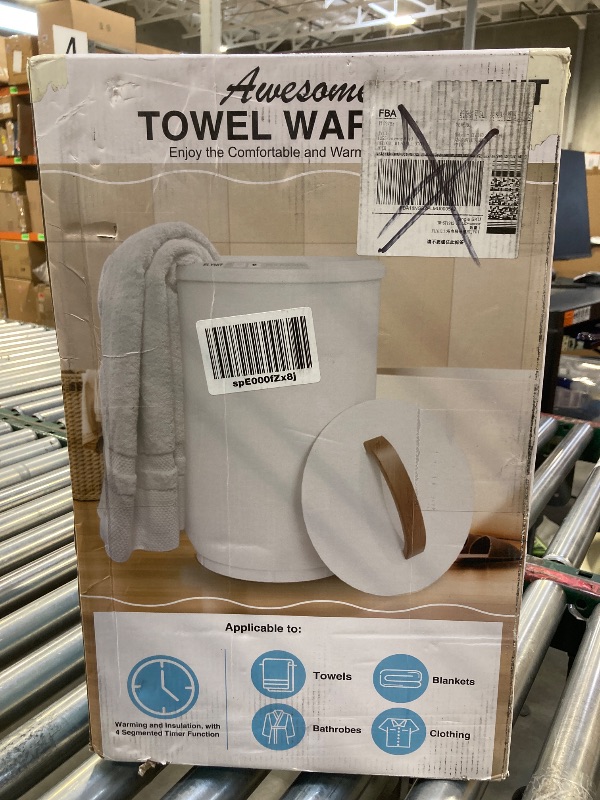 Photo 1 of Large Towel Warmer for Bathroom - Heated Towel Warmers Bucket, Wood Handle, Auto Shut Off, Fits Up to Two 40"X70" Oversized Towels, Bathrobes, Blankets, Best Ideal for Mother's Gifts