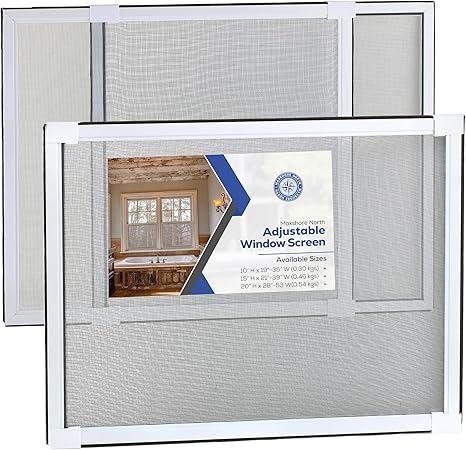 Photo 1 of Expandable Window Screens for House Windows 20 H x 28-53 W inches - 2 Pack Large Adjustable Window Screens, Ideal Replacement Window Screens