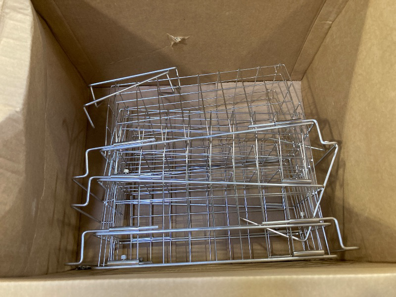 Photo 1 of Simple Houseware 2 Tier Stackable Can Rack, Silver, 2 Pack