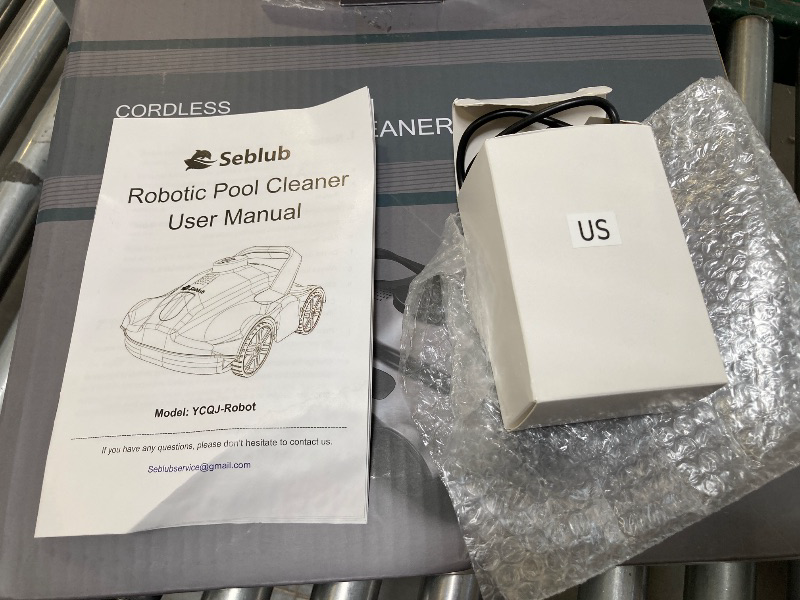 Photo 1 of Robot Swimming Pool Cleaner, Swimming Pool Cordless Robot Cleaner, 130 Minutes Range, 1076 Square Meters. feet.Fully Automatic Route Planning Above and Underground Pool Robot Vacuum Cleaner (Gray)
