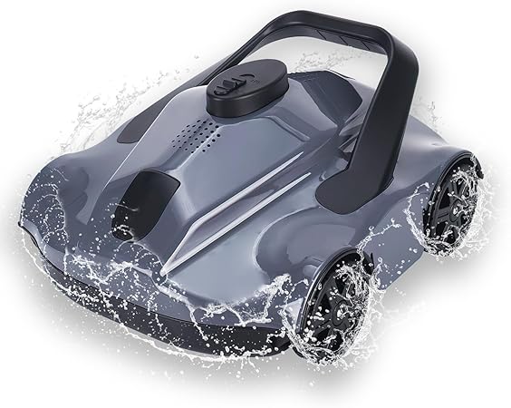Photo 1 of Robot Swimming Pool Cleaner, Swimming Pool Cordless Robot Cleaner, 130 Minutes Range, 1076 Square Meters. feet.Fully Automatic Route Planning Above and Underground Pool Robot Vacuum Cleaner (Gray)