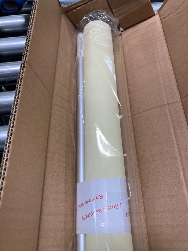 Photo 1 of No Drill No Tools 100% Blackout Roller Shade | UV Protection | Easy-Care Fabric | Roller Blind for Windows & Doors | Pull Down Window Shade - Beige (30" W x 78" H)