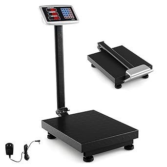 Photo 1 of Giantex 660lbs Weight Computing Digital Scale Floor Platform Scale for Weighing Luggage Package Shipping Mailing Postal Scale with Accurate LB/KG Price Calculator, High-Definition Display (Black)