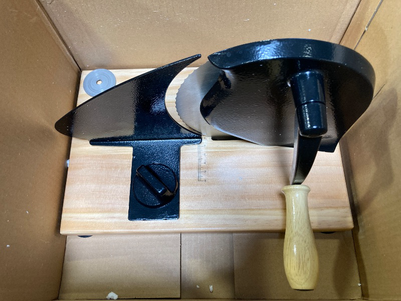 Photo 1 of Manual Bread Slicer with Hand Crank & Adjustable Thickness - Sturdy Suction Base for Stable Even Slicing, Stainless Steel Blade & Easy Clean - Perfect for Homemade Sourdough, Crusty Bread, Sandwiches