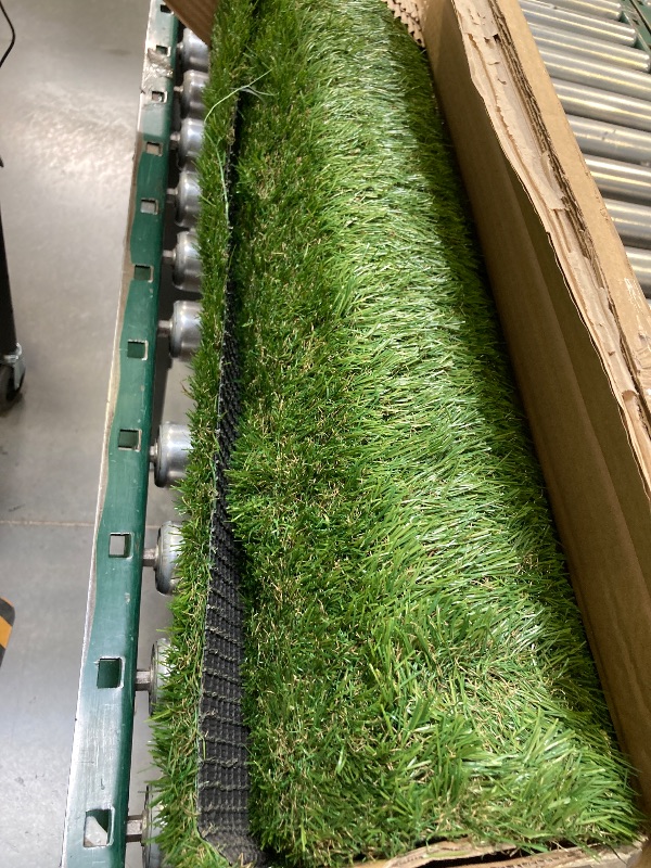 Photo 1 of Artificial Grass Turf Rug Indoor Outdoor, 1.38" Pile Height Realistic Fake Grass with Drain Holes Astro Turf for Patio Garden Lawn Landscape Balcony