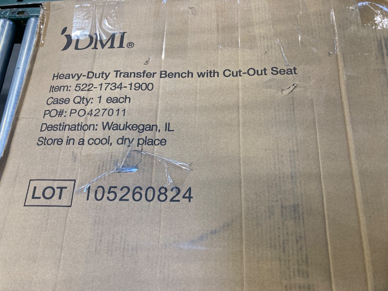 Photo 1 of DMI Tub Transfer Bench and Shower Chair with Non Slip Aluminum Body, FSA Eligible, Adjustable Seat Height and Cut Out Access, Holds Weight up to 400 Lbs, Bath and Shower Safety, Transfer Bench
