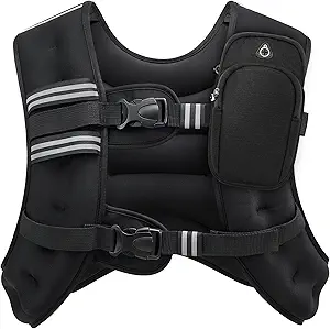Photo 1 of ZELUS Weighted Vest, 6lb/8lb/12lb/16lb/20lb/25lb/30lb Weight Vest with Reflective Stripe for Workout, Strength Training, Running, Fitness, Muscle Building, Weight Loss, Weightlifting