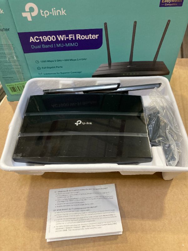 Photo 1 of TP-Link AC1900 Smart WiFi Router (Archer A8) -High Speed MU-MIMO Wireless Router, Dual Band Router for Wireless Internet, Gigabit, Supports Guest WiFi