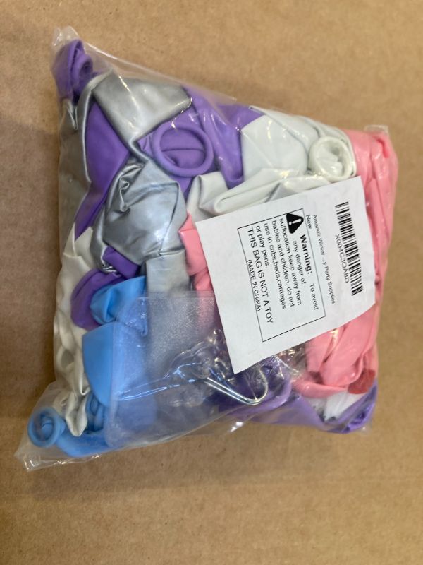 Photo 1 of Amandir 153pcs Pink Purple Balloon Garland Arch Kit, Different Sizes 18 12 10 5 inch Pink Purple Latex Metallic Confetti Snowflake Balloons for Winter Wonderland Princess Baby Shower Party Decorations