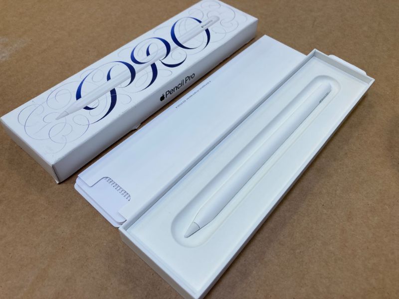 Photo 1 of Apple Pencil Pro: Latest Model - Device Compatibility Check Required - Pixel-Perfect Precision, Tilt and Pressure Sensitivity, Perfect for Note-Taking, Drawing, and Art. Charges and Pairs Magnetically