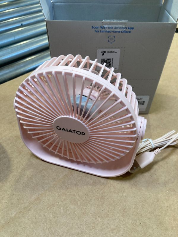Photo 1 of Gaiatop USB Desk Fan, 3 Speeds Strong Airflow, 5.5 Inch Portable 90° Rotate Quiet Cooling, Small Personal Table Fans for Bedroom Home Office Travel Pink