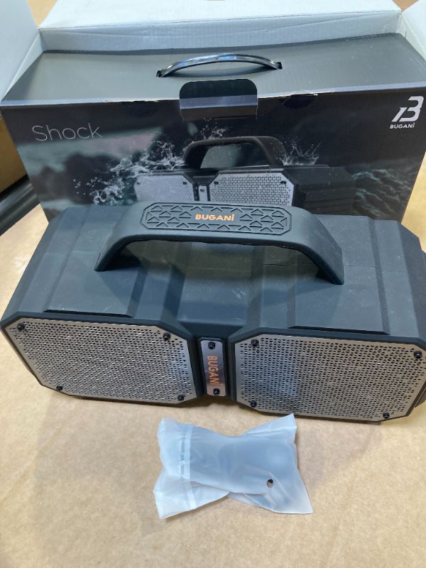 Photo 1 of BUGANI Bluetooth Speaker, Shock Portable Bluetooth Speaker, Bluetooth 5.3, Waterproof, Wireless Speakers, 60W Super Power, Outdoor Speaker, Black (New Model)