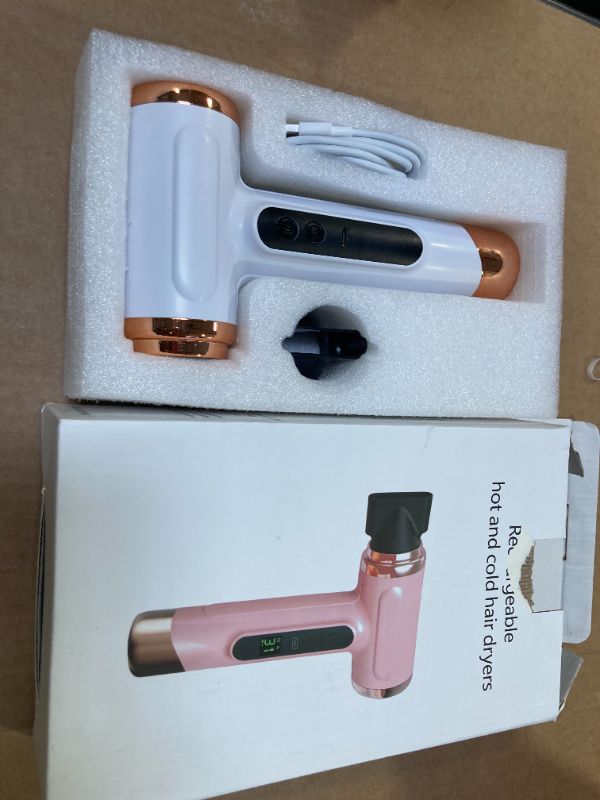 Photo 1 of Cordless Hair Dryer,15000mAh Rechargeable Hair Dryer,3 Adjustable Cold Hot Wind,200W Battery Operated Hair Dryer for Travel Camping