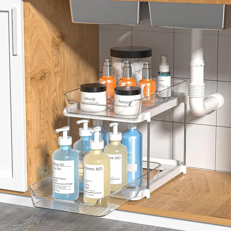 Photo 1 of  2 Tier Pull Out Cabinet Organizer, 
